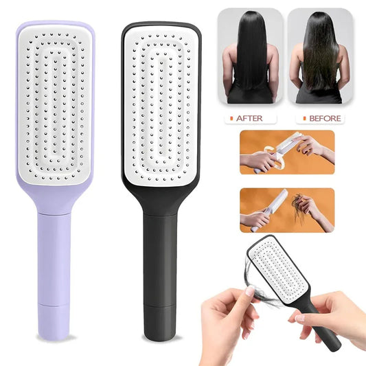 Effortless Styling Anti-Static Hair Comb with Self-Cleaning Massage