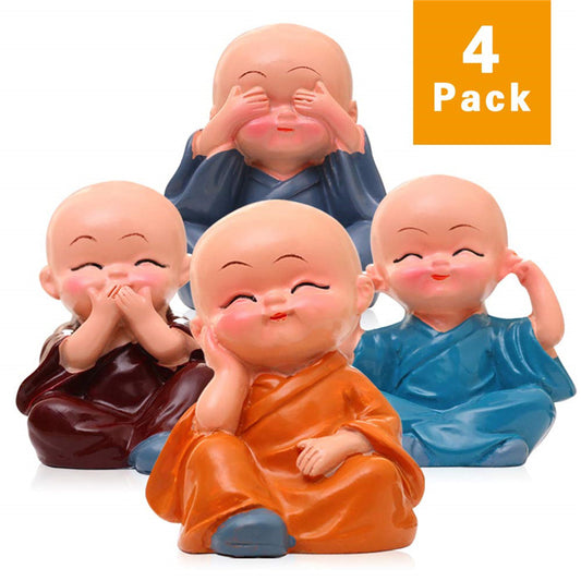 Baby Wise Monk Resin Statues Set of 4 Sculptures