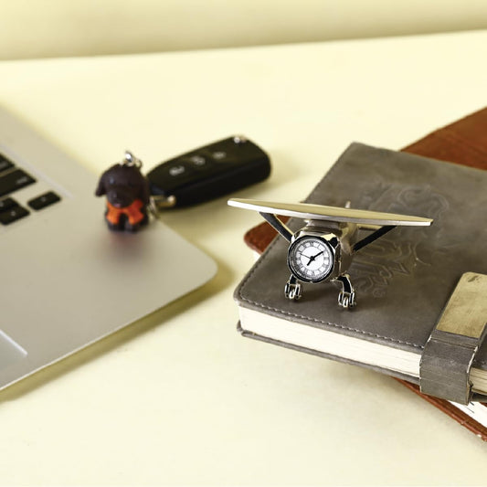 Flying High with Style Aeroplane Analog Clock & Desk Paperweight