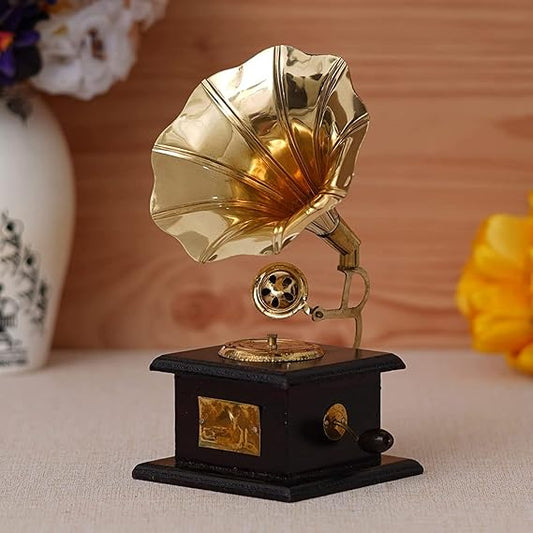 Stylish Vintage Gramophone with Sparkle Music Box